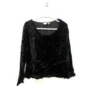 J.Jill Top Large Super Soft Velvet Layered Bell Sleeve Shirt Whimsigoth